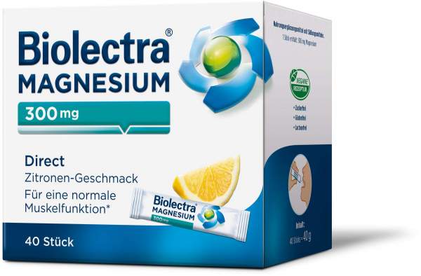 Biolectra Magnesium 300 mg Direct Zitronengeschmack 40 Beutel