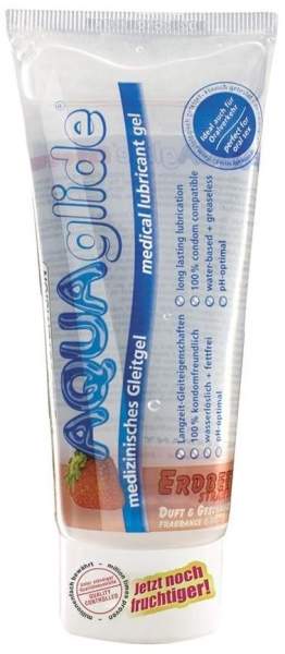 Aquaglide Erdbeer Geschmack Gleitgel 100 ml Gel