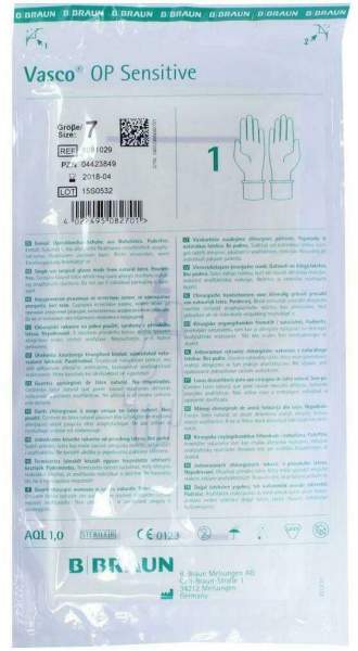 Vasco Op Sensitive Handschuhe Steril Puderfrei Gr. 7,0 1 Paar
