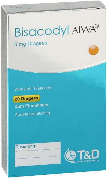 Bisacodyl Aiwa 5 mg 20 Dragees