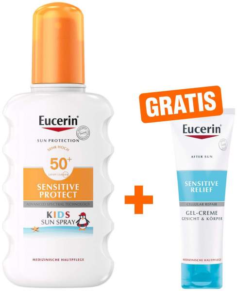 Eucerin Sensitive Protect Kids Sun Spray LSF 50+ 200 ml Spray + gratis Sensitive After Sun 50 ml