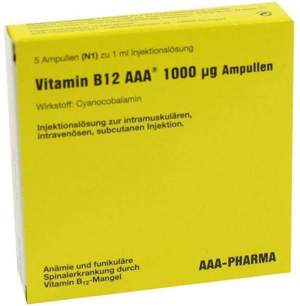 Vitamin B12 Aaa 1000 µg 5 X 1 ml Ampullen