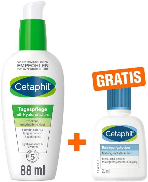 Cetaphil Tagespflege mit Hyaluronsäure 88 ml Creme + gratis Reinigungslotion 29 ml