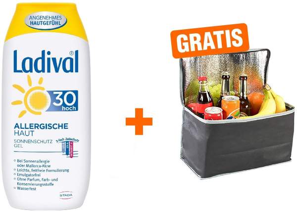 Ladival Sonnenschutz Gel Allergische Haut LSF 30 200 ml Gel + gratis Kühltasche