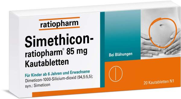 Simethicon-ratiopharm 85 mg 20 Kautabletten