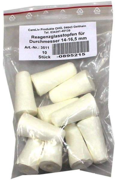 Reagenzglas Stopfen 14-16,5 mm Durchmesser 10 Stück