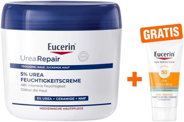 Eucerin UreaRepair PLUS Körpercreme 5% 450 ml + gratis Eucerin Sun Gel-Creme Oil Control 20 ml