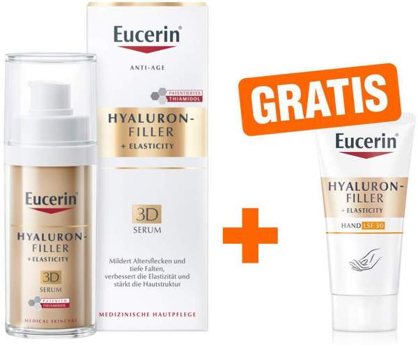Eucerin Hyaluron Filler + Elasticity 3D Serum 30 ml + gratis Elasticity Handcreme 20 ml
