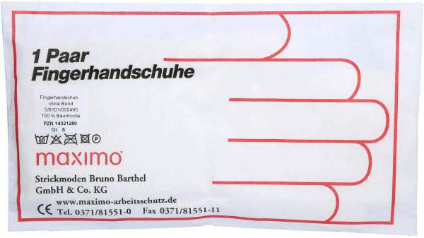 Maximo Fünffingerstrickhandsch.O.Gummibund Gr.8