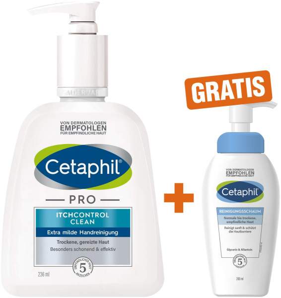 Cetaphil Reinigungsschaum 200 ml + gratis Cetaphil Pro Itch Control Repair sensitive regenerierende Handcreme 50 ml