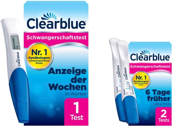 Clearblue Schwangerschaftstest digital mit Wochenbestimmung 1 St + Clearblue Schwangerschaftstest frühe Erkennung 2 St
