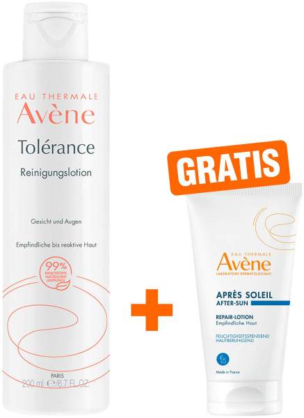 Avene Tolerance Reinigungslotion 200 ml + gratis Repair-Lotion nach der Sonne 50 ml