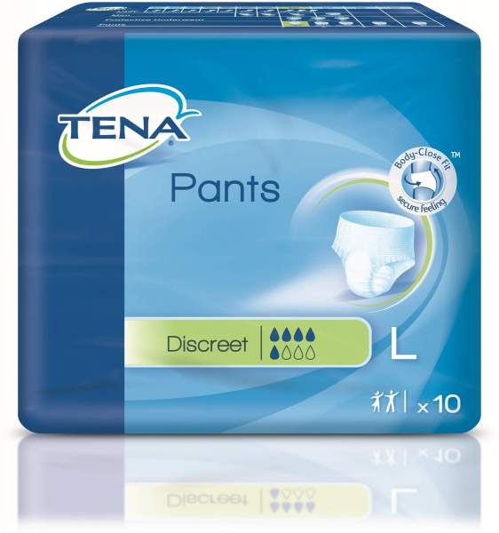 Tena Pants Discreet Inkontinenz Slip Größe L 95-125cm 8x10 Stück