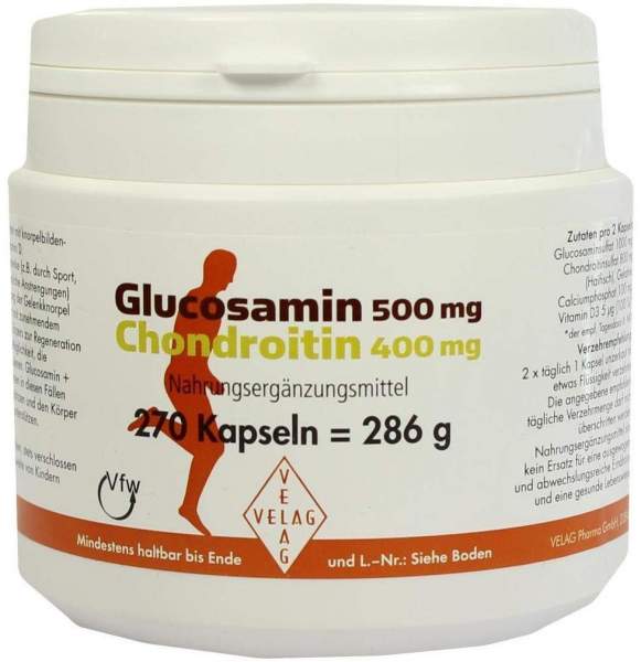 Glucosamin 500 mg + Chondroitin 400 mg 270 Kapseln
