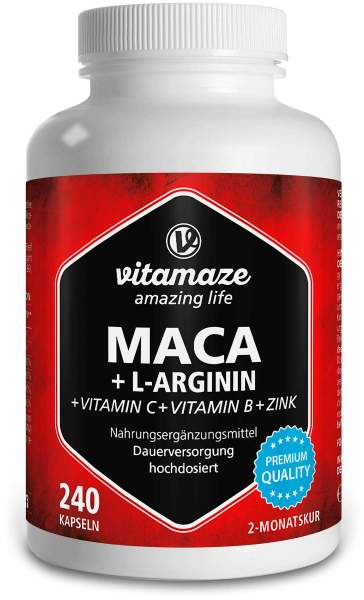 Vitamaze Maca 4.000 mg + L-Arginin + Vitamine + Zink 240 Kapseln