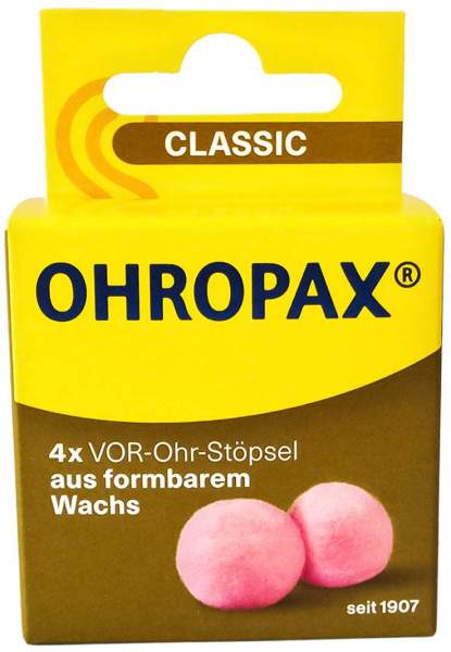 Ohropax Classic Wachs Vor-Ohr Stöpsel 4 Stück