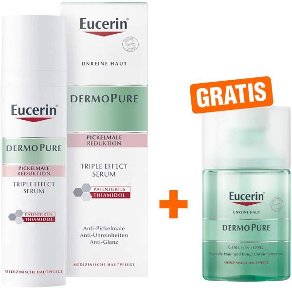 Eucerin DermoPure Triple Effect Serum 40 ml + gratis Eucerin DermoPure Gesichts-Tonic 100 ml