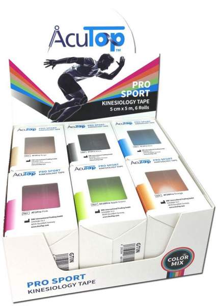 Kinesiologie Tape Pro Sport 6erSetAcuTop 5 cm x 5 m in 6 Farben