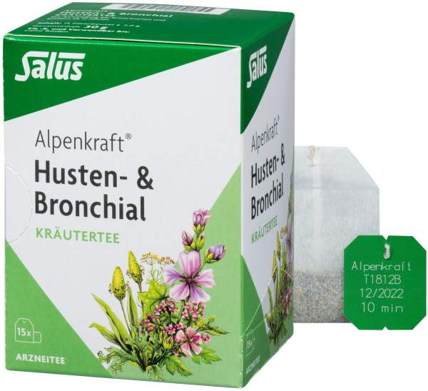 Alpenkraft Husten- &amp; Bronchial Kräutertee Salus 15 Beutel