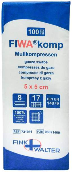 Mullkompressen 5x5 cm Unsteril 8fach