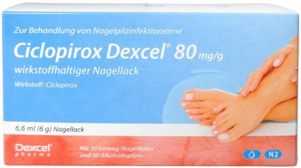 Ciclopirox Dexcel 80 mg je g wirkstoffhaltaltiger Nagellack