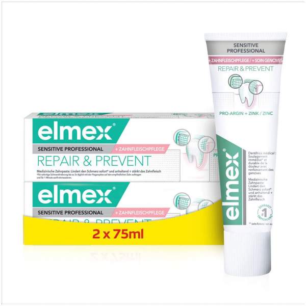 Elmex Sensitive Professional Repair und Prevent Doppelpack 2 x 75 ml Zahncreme