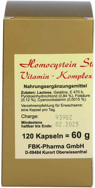 Homocystein Stoffwechsel-Vitamin-Komplex N Kapseln 120 Stück
