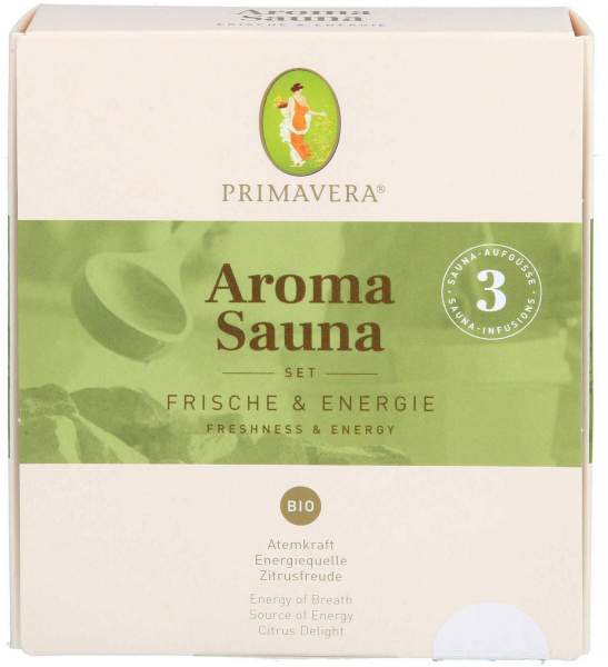 Primavera Aroma Sauna Set Frische &amp; Energie Sauna-Aufgüsse