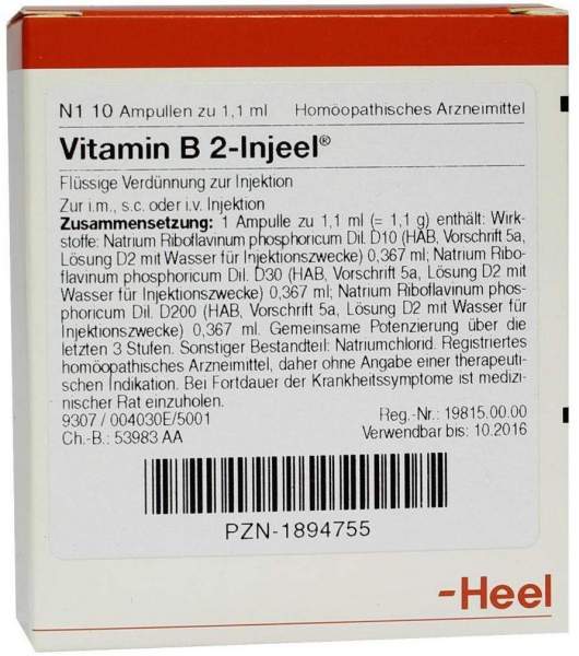 Vitamin B2 Injeele Ampullen
