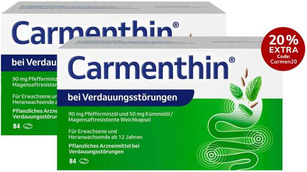 Carmenthin bei Verdauungsstörungen 2 x 84 magensaftresistente Weichkapseln