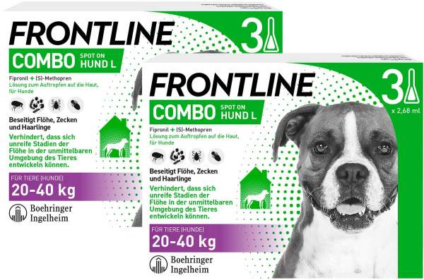 Frontline Combo Spot on Hund L 20-40 kg 2 x 3 Pipetten