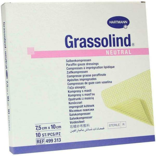 Grassolind Salbenkompressen 7,5 X 10 cm Steril 10 Kompressen