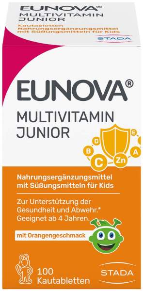 Eunova Junior Kautabletten mit Orangengeschmack 100 Stück