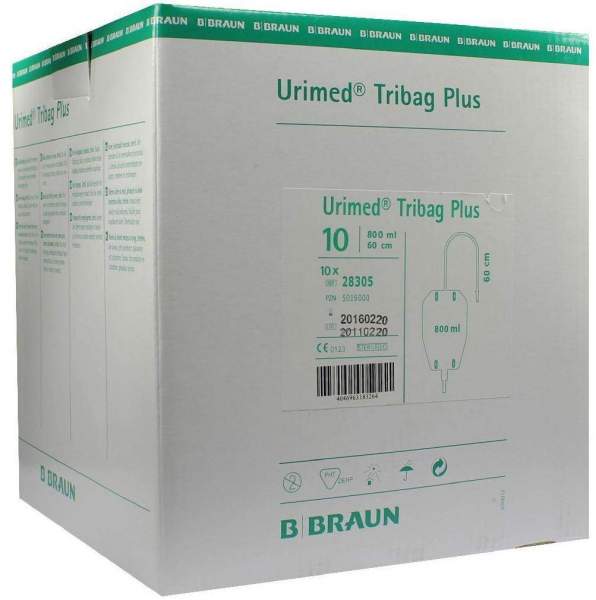 Urimed Tribag Plus Urin Beinbeutel 800ml 60cm Steril
