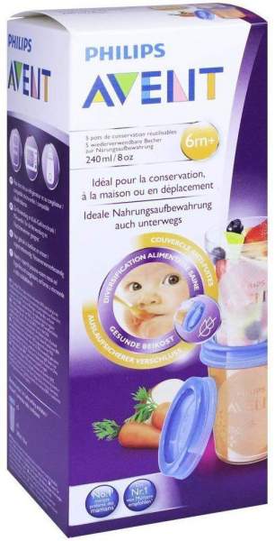 Avent Aufbewahrungsbecher Für Babynahrung 5 X 240 ml