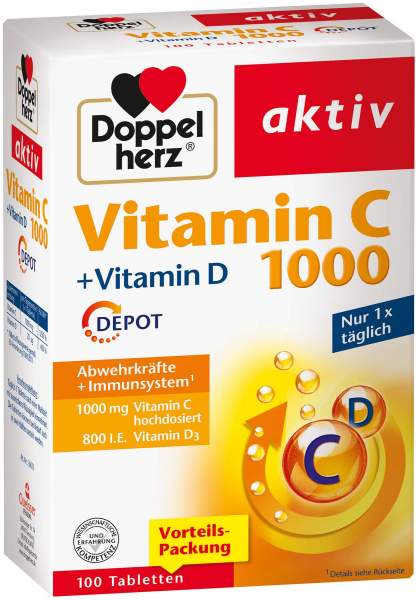 Doppelherz Aktiv Vitamin C 1000 + Vitamin D 100 Tabletten