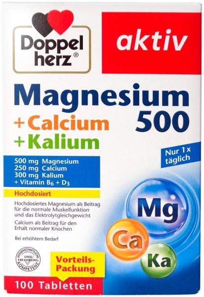 Doppelherz Aktiv Magnesium 500+calcium+kalium Tabletten 100 Stück