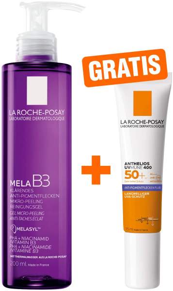 La Roche Posay Mela B3 Reinigungsgel 200 ml + gratis La Roche Posay Anthelios Anti-Pigment Fluid 15 ml