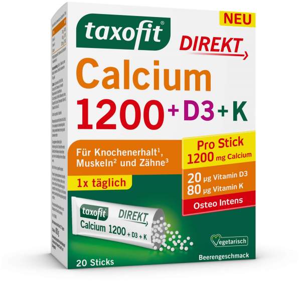 Taxofit Calcium 1200+D3+K Direkt 20 Sticks