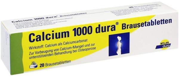 Calcium 1000 Dura Brausetabletten 20 Brausetabletten