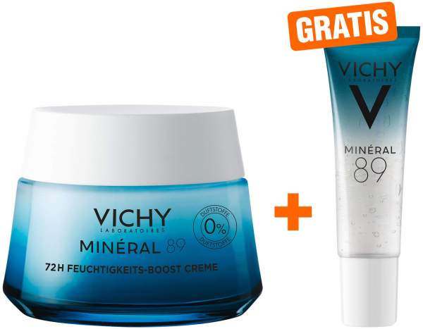Vichy Mineral 89 72h Feuchtigkeits Boost 50 ml Creme + gratis Mineral 89 10 ml Probe