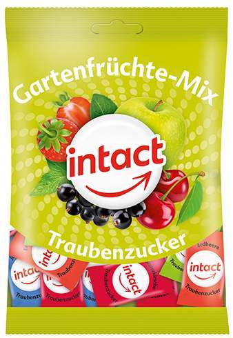 Intact Traubenzucker Gartenfrüchte-Mix 75 G Bonbons