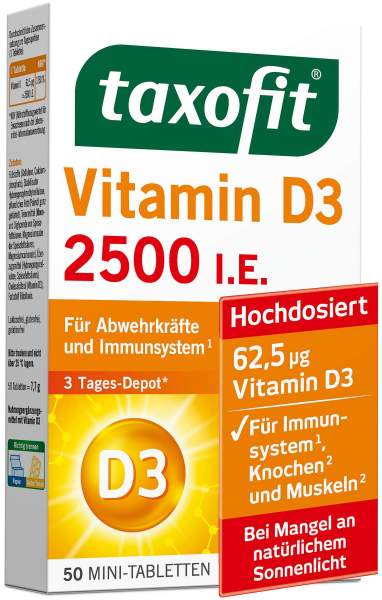 Taxofit Vitamin D3 2500 I.E. 50 Tabletten