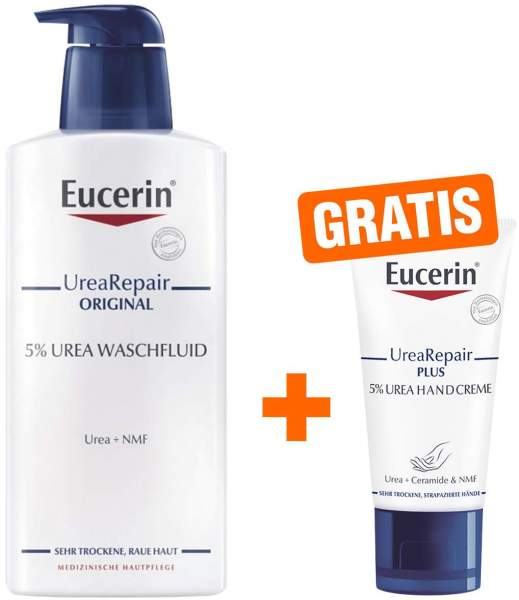 Eucerin UreaRepair Original Waschfluid 5 % 400 ml + gratis Eucerin UreaRepair Plus Handcreme 5% 30 ml