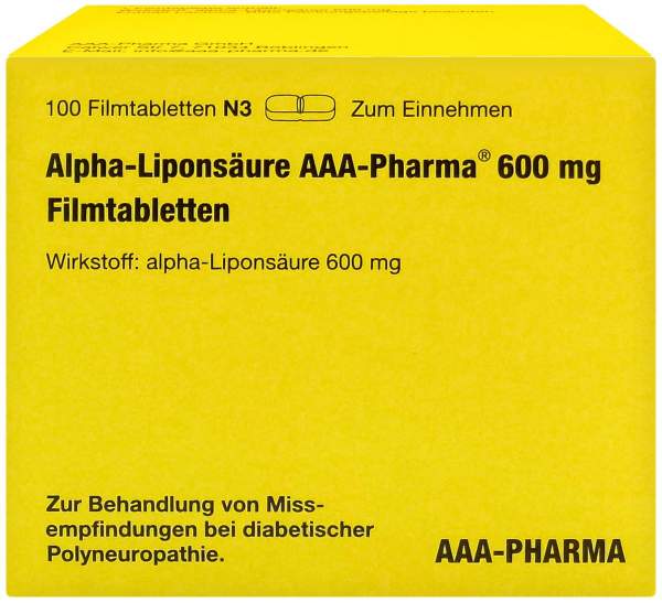 Alpha Liponsäure Aaa Pharma 600 mg 100 Filmtabletten