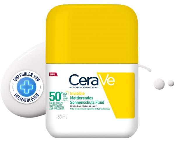 CeraVe Mattierendes Sonnenschutz Fluid LSF 50+ - für ölige Haut 50 ml