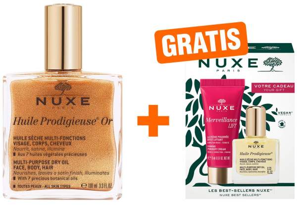 NUXE Huile Prodigieuse OR 100 ml + gratis Anti-Aging Set