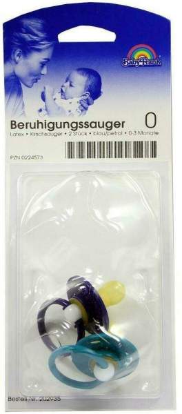 Beruhigungssauger Kirschförmig Latex 0-3 Monate Blau-Petrol