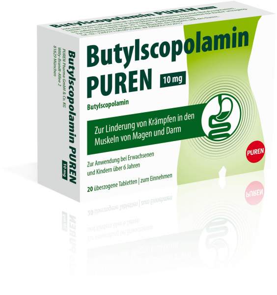 Butylscopolamin Puren 10 mg Überzogene Tabletten 20 Stück