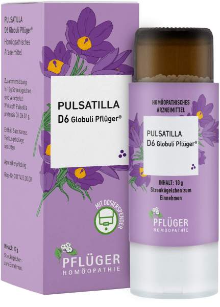 Pulsatilla D6 Globuli Pflüger Globulispender 10 g